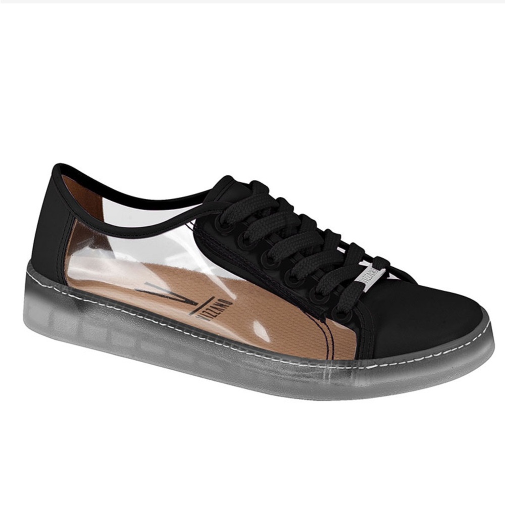 Vizzano Women's Transparent Black Lace-Up Casual Sneakers